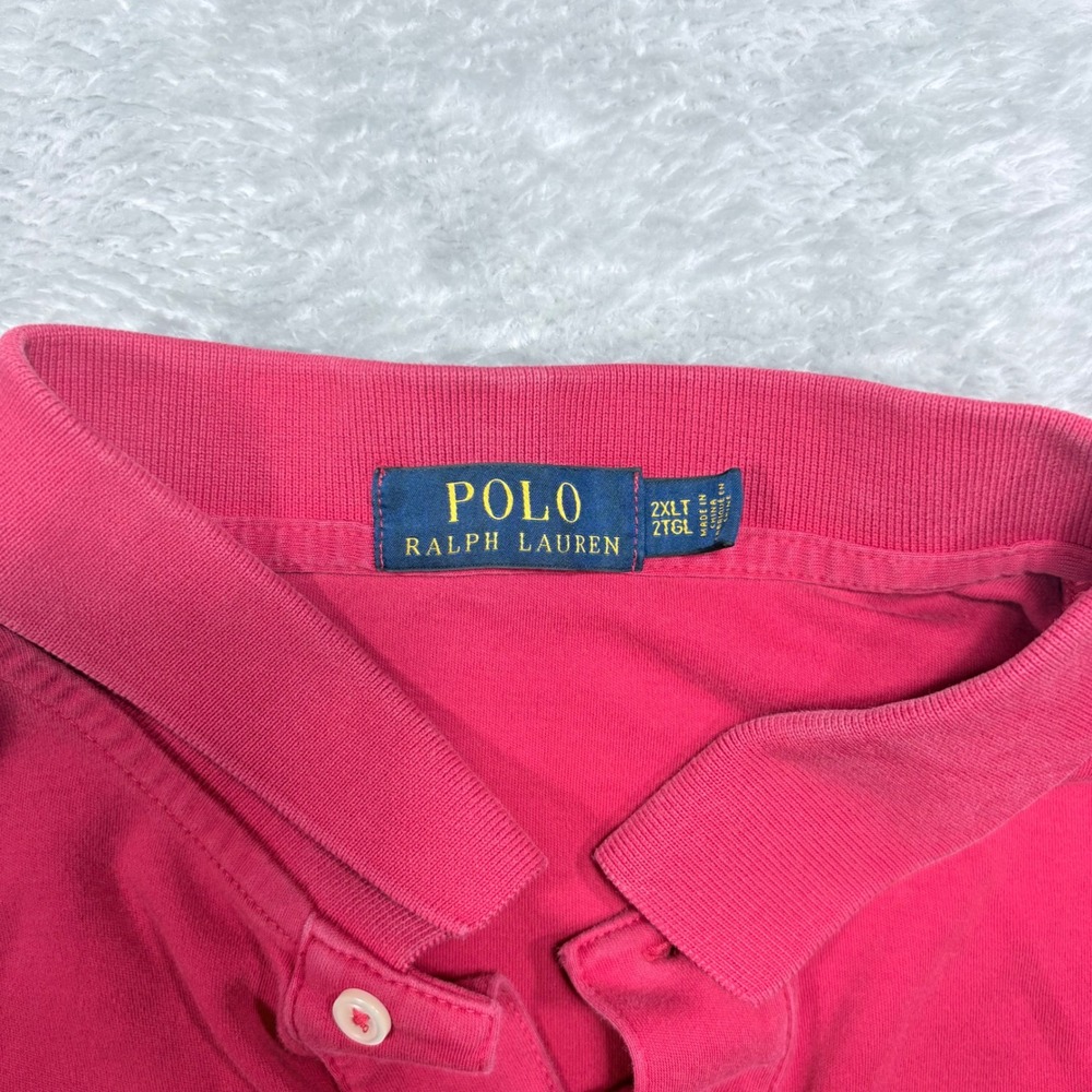 Polo Ralph Lauren Polo Mens 2XLT Pink Short Sleeve Cotton Pony Logo Classic Fit - Picture 4 of 7